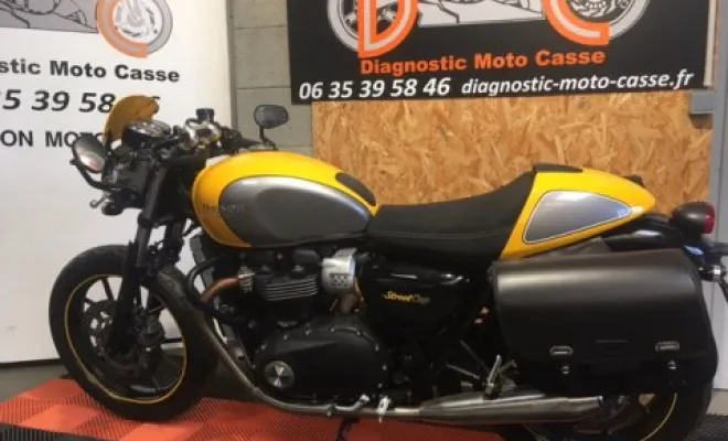 Triumph Street Cup 2017 abs bridée A2, Saint-Étienne, Diagnostic Moto Casse