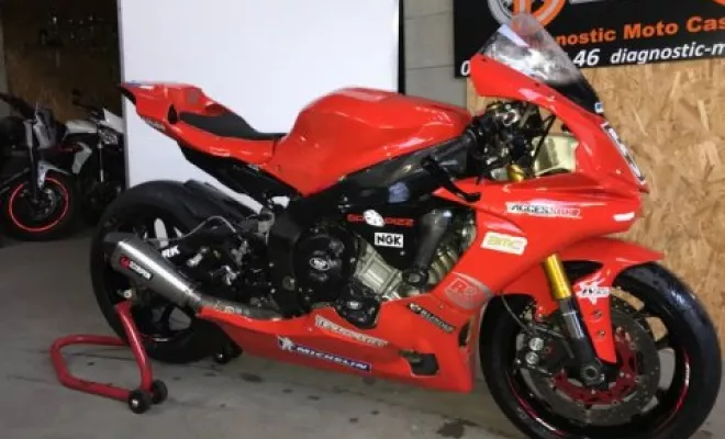 Yamaha R1 2015 piste avec CG, Saint-Étienne, Diagnostic Moto Casse